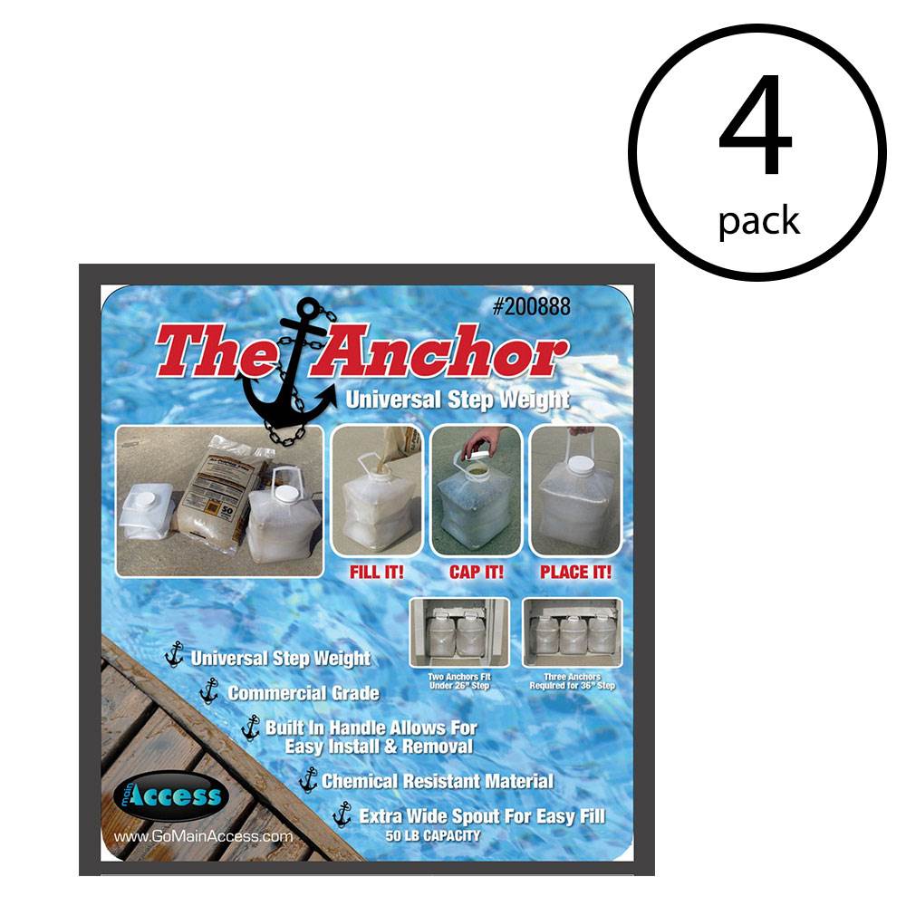 Main Access Universal Anchor Pool Ladder Step Weight Sand Container (4 Pack) - VMInnovations