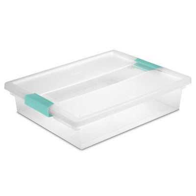 Sterilite Large Clear Plastic Stackable Storage Bin w/ Clear Latch Lid, 36 Pack
