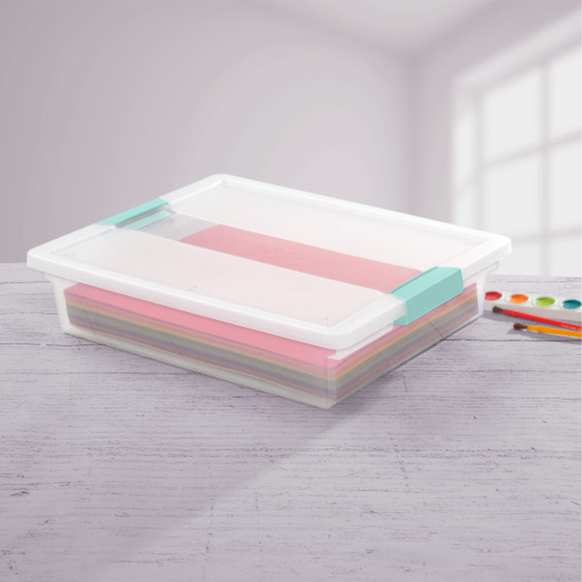 Sterilite Large Clear Plastic Stackable Storage Bin w/ Clear Latch Lid, 36 Pack