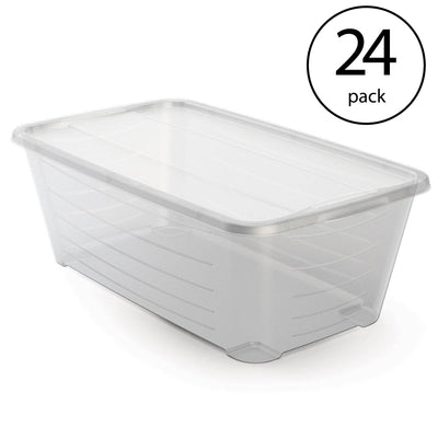 Life Story 6 Qt Rectangular Clear Plastic Protective Storage Shoe Box, 24 Pack - VMInnovations