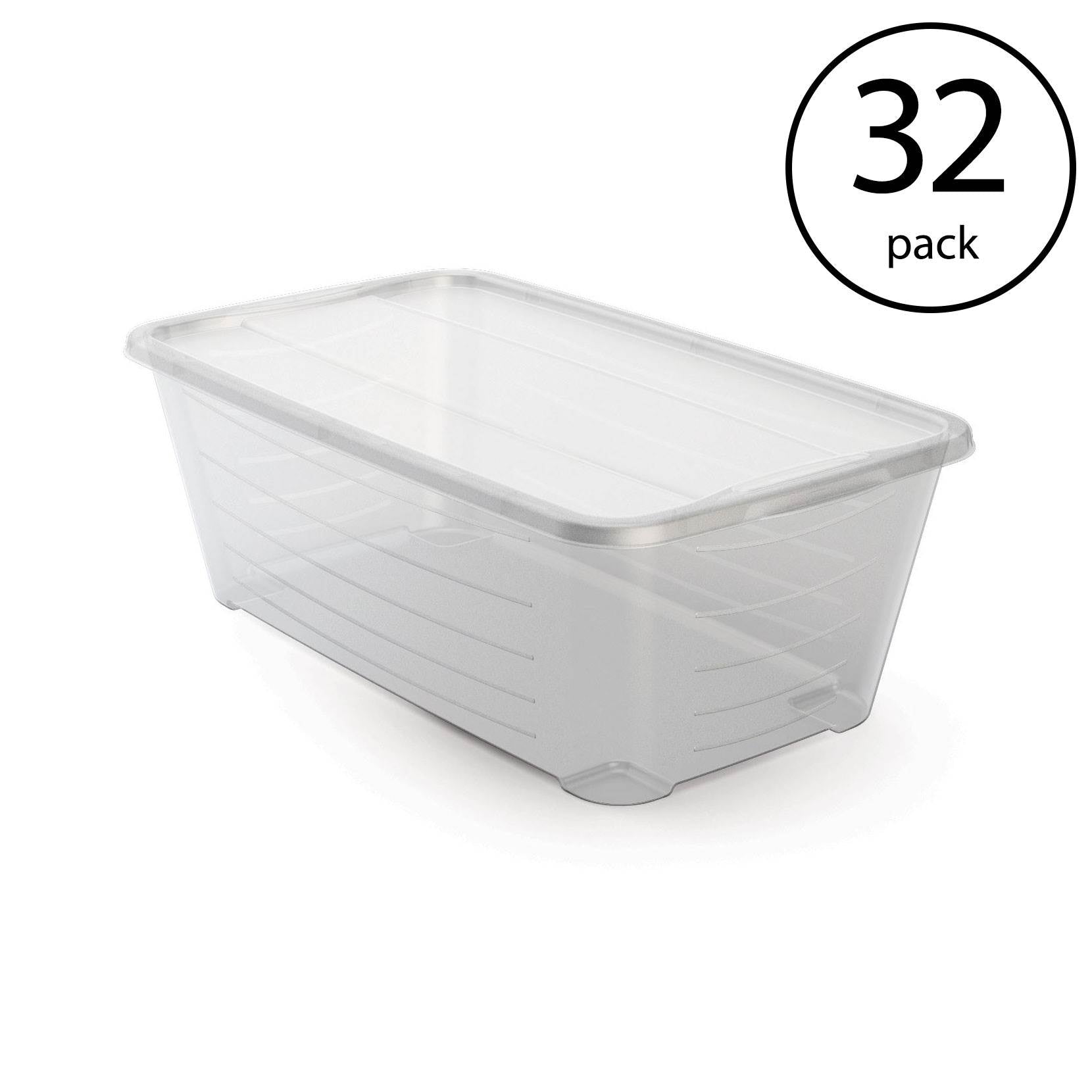 Life Story 6 Qt Rectangular Clear Plastic Protective Storage Shoe Box (32 Pack)