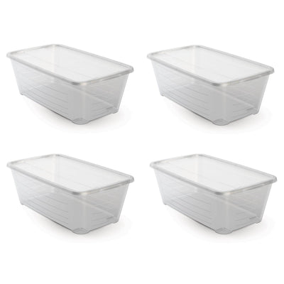 Life Story 6 Qt Rectangular Clear Plastic Protective Storage Shoe Box (32 Pack)