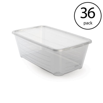 Life Story 6 Qt Rectangular Clear Plastic Protective Storage Shoe Box (36 Pack)