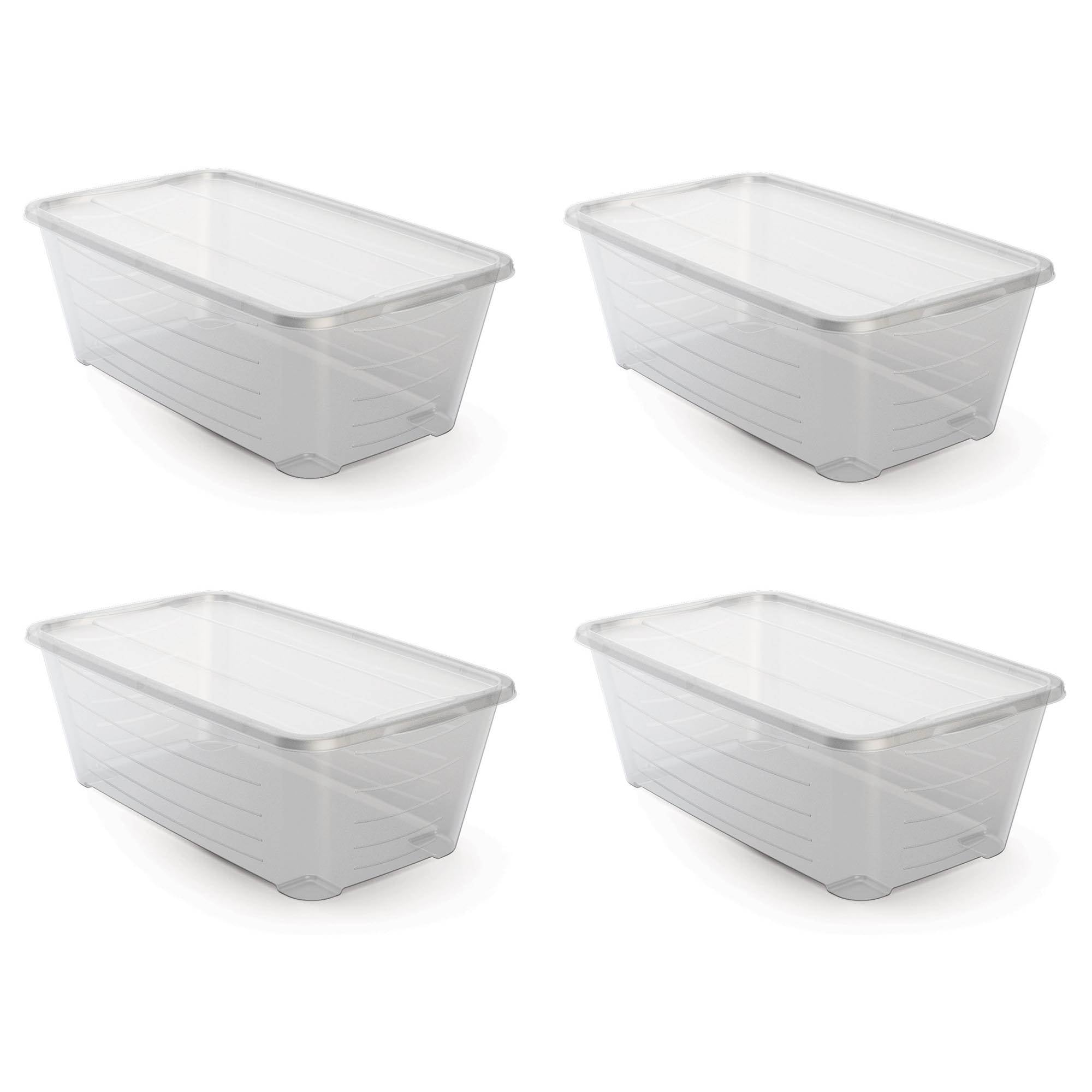Life Story 6 Qt Rectangular Clear Plastic Protective Storage Shoe Box (36 Pack)
