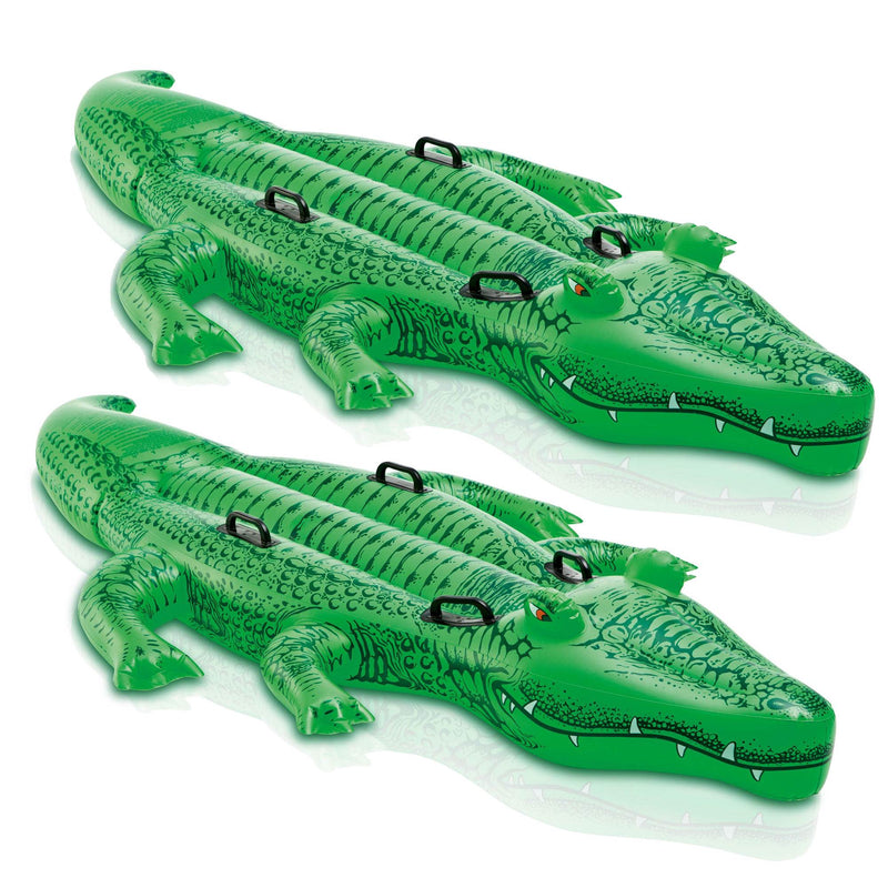 Intex Gator Giant Inflatable Swimming Pool Ride-On Raft 58562EP (2 Pack)