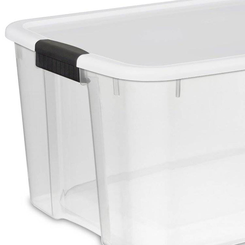 Sterilite 116 Quart Ultra Latching Clear Plastic Storage Tote Container, 16 Pack