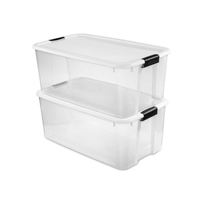 Sterilite 116 Quart Ultra Latching Clear Plastic Storage Tote Container, 20 Pack