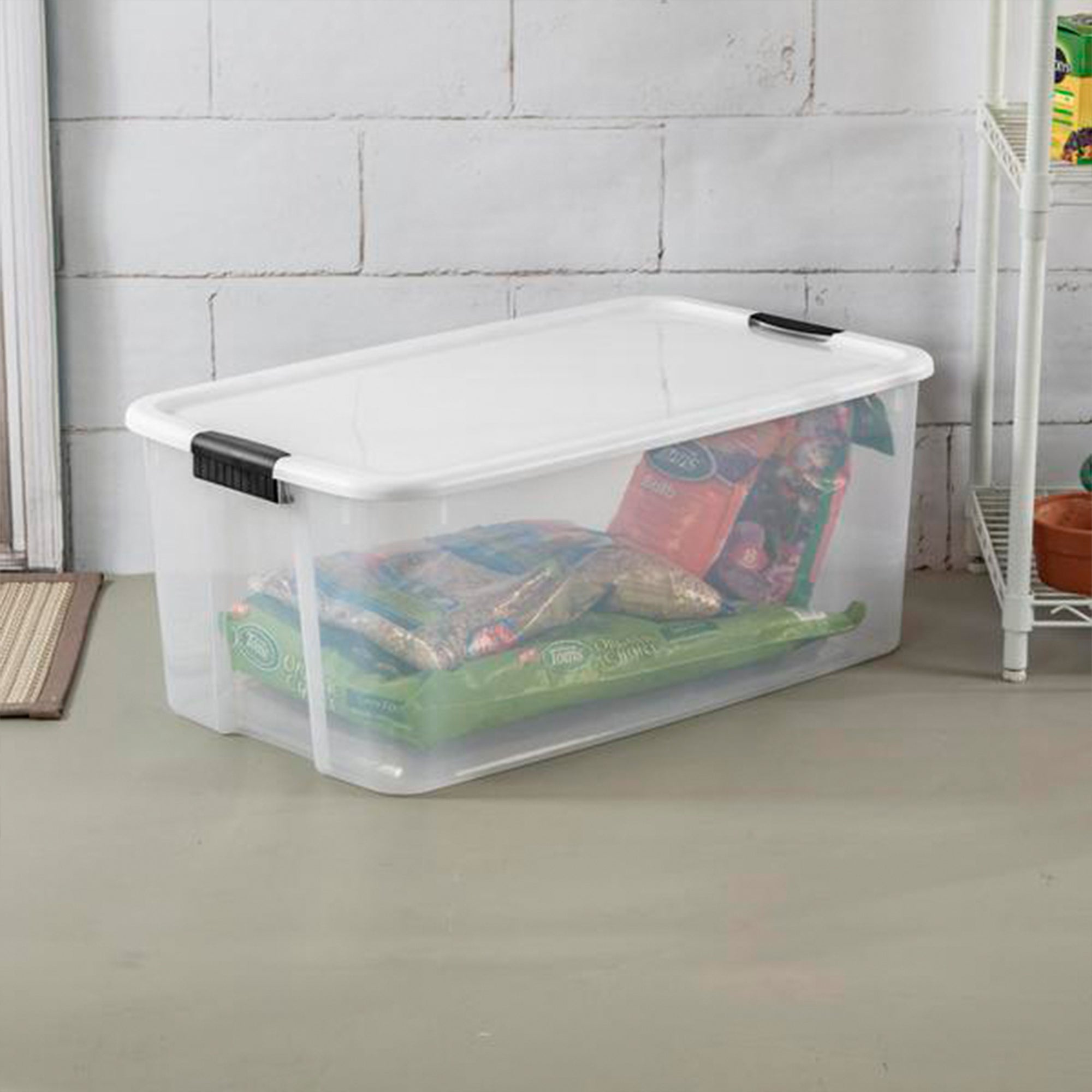 Sterilite 116 Quart Ultra Latching Clear Plastic Storage Tote Container, 20 Pack