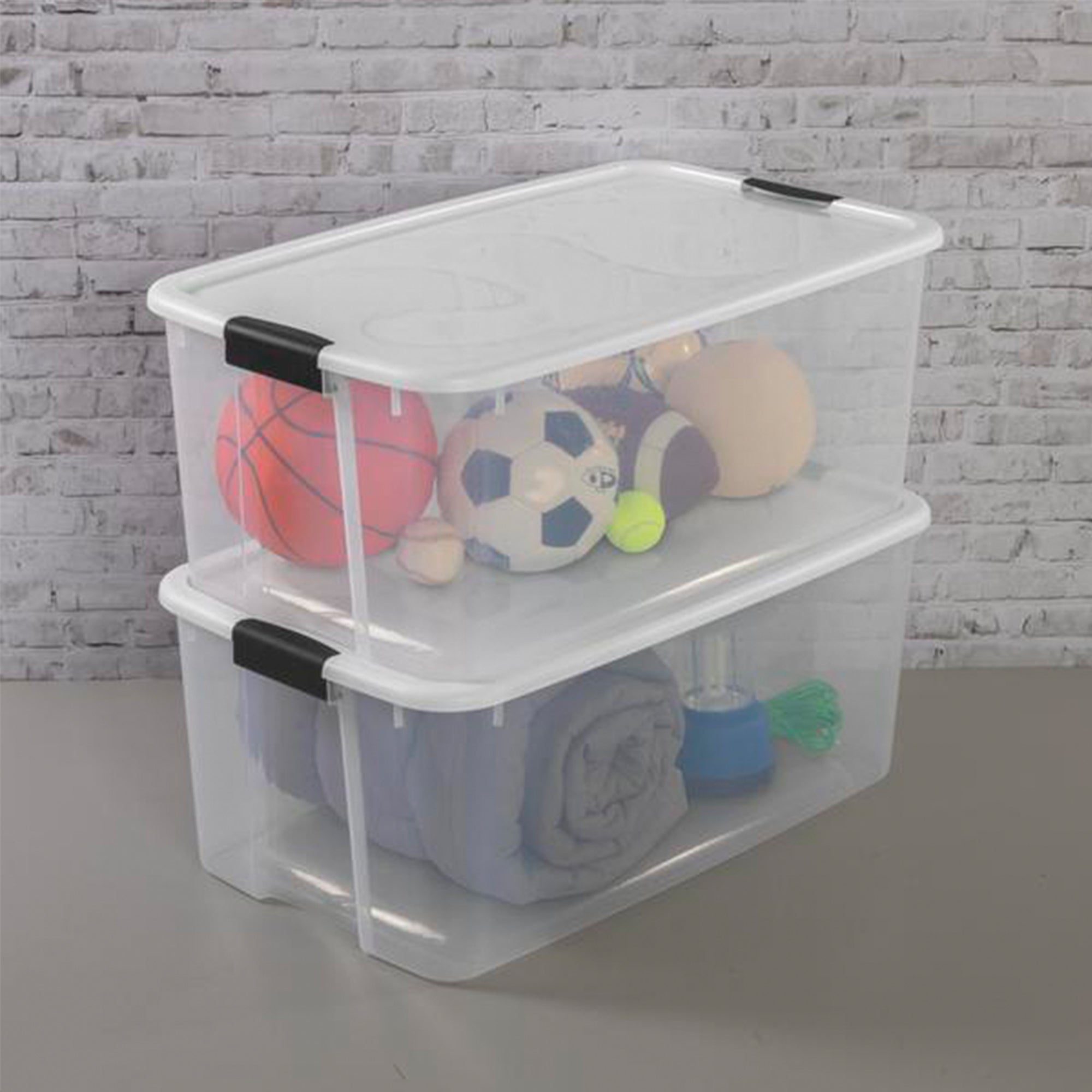 Sterilite 116 Quart Ultra Latching Storage Tote Box Container, Clear (24 Pack)