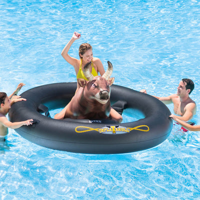Intex PBR Inflatabull Bull-Riding Giant Inflatable Swimming Pool Float (2 Pack)