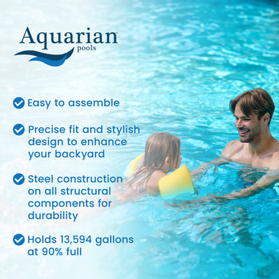 Aquarian Phoenix 24'x52" Round Above Ground Pool w/ Pump, Ladder, Liner, Skimmer - VMInnovations