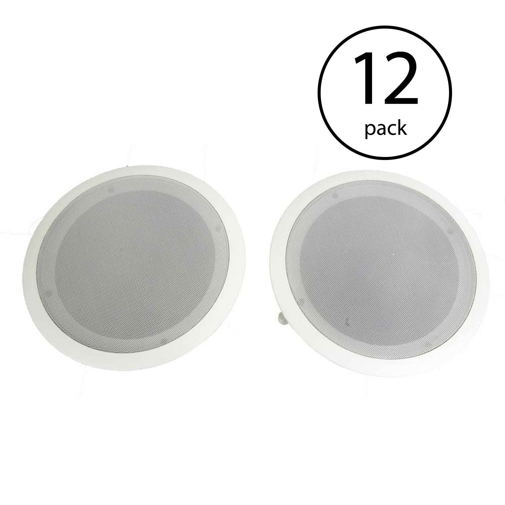 Pyle 8 Inch 2 Way In Wall Ceiling Home Speakers System Audio Stereo, 24 Speakers