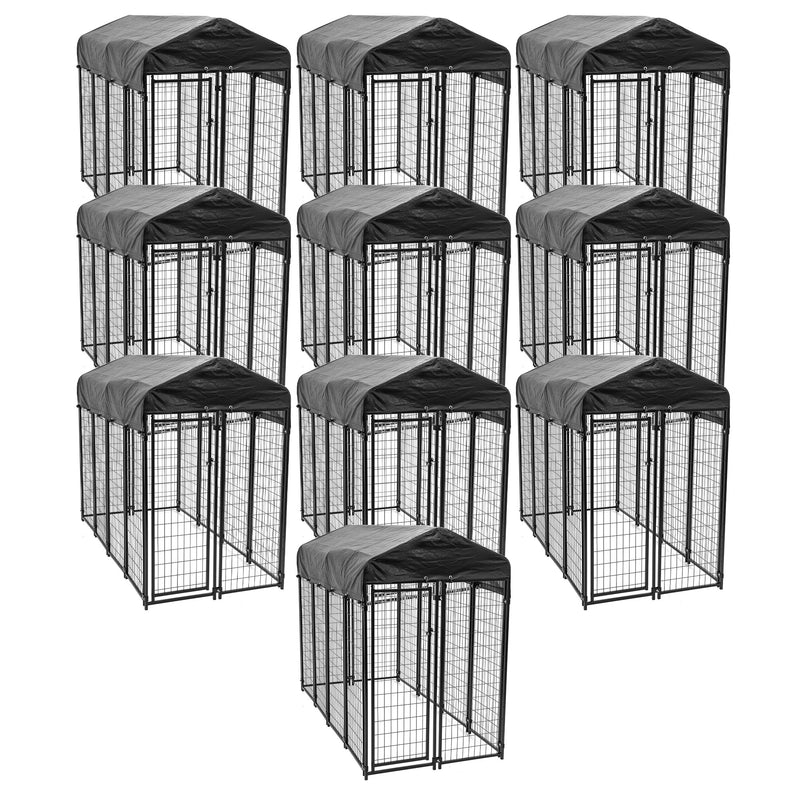 Lucky Dog Uptown Large Outdoor Covered Kennel Heavy Duty Dog Fence Pen (10 Pack)