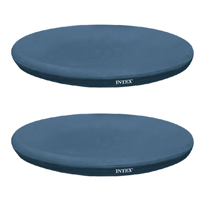 Intex 8 Foot Easy Set Cover for Above Ground Swimming Pool Vinyl Round (2 Pack) - VMInnovations
