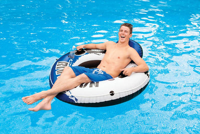 Intex River Run II Inflatable 2 Person Float w/ Cooler and 6 Single Rider Floats