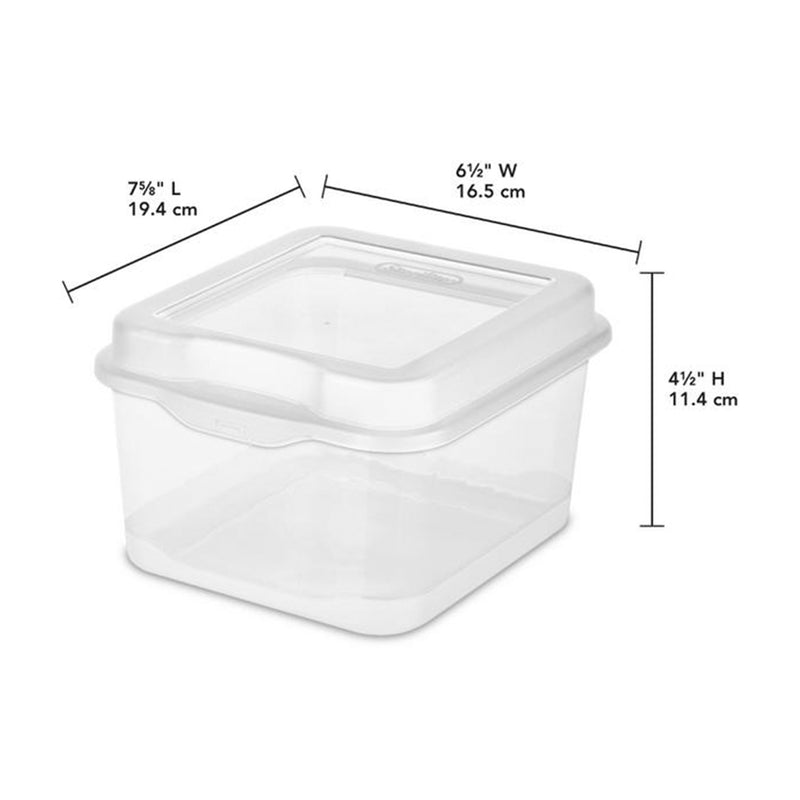 Sterilite 18038612 Plastic FlipTop Latching Storage Container, Clear (48 Pack)