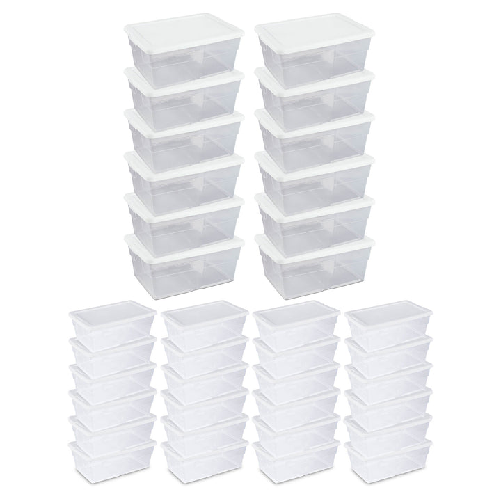 Sterilite 16 Quart Plastic Storage Container (12 Pack) & 6 Quart Tote (24 Pack)