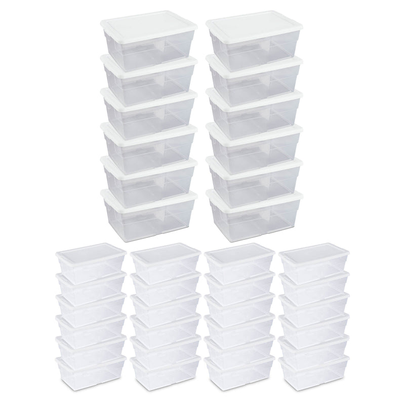 Sterilite 16 Quart Plastic Storage Container (12 Pack) & 6 Quart Tote (24 Pack) - VMInnovations