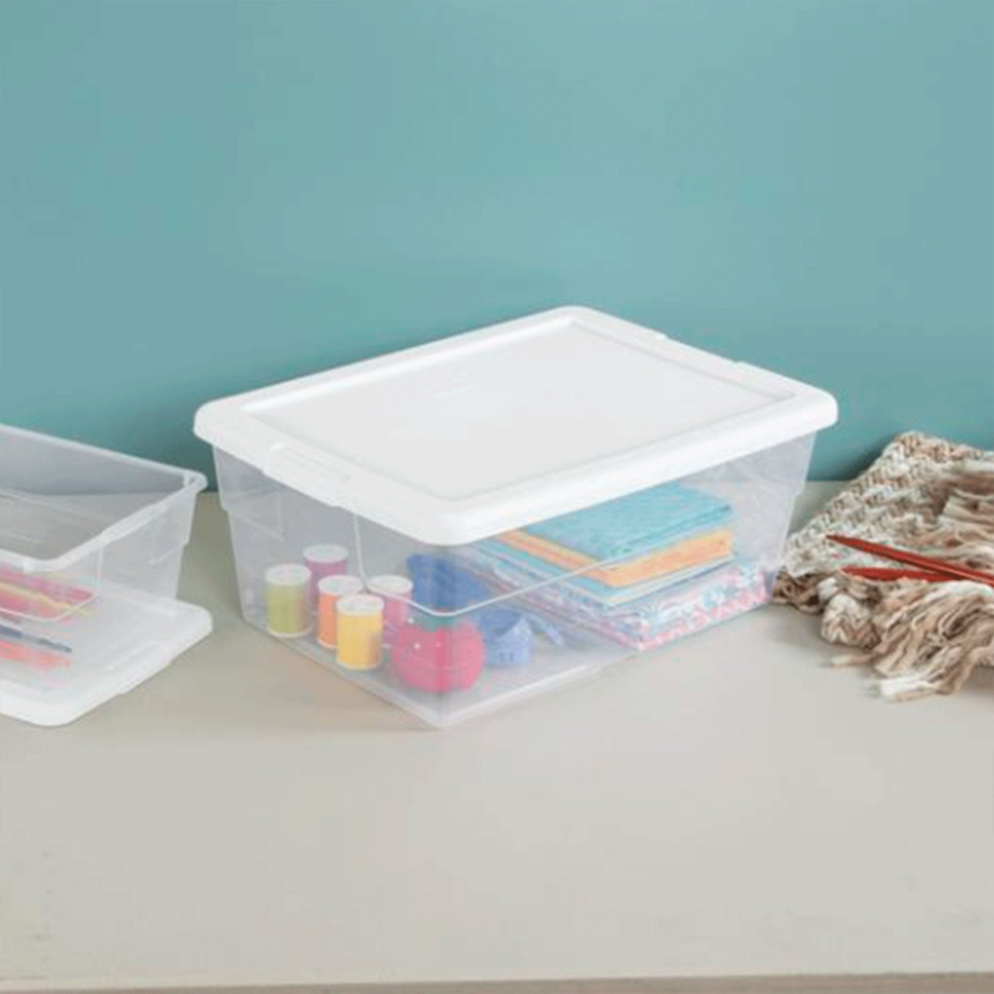 Sterilite 16 Quart Plastic Storage Container (12 Pack) & 6 Quart Tote (24 Pack) - VMInnovations