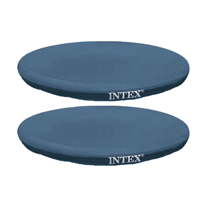 Intex 15 Foot Easy Set Cover Swimming Pool Debris Vinyl Round Cover Tarp, 2 Pack