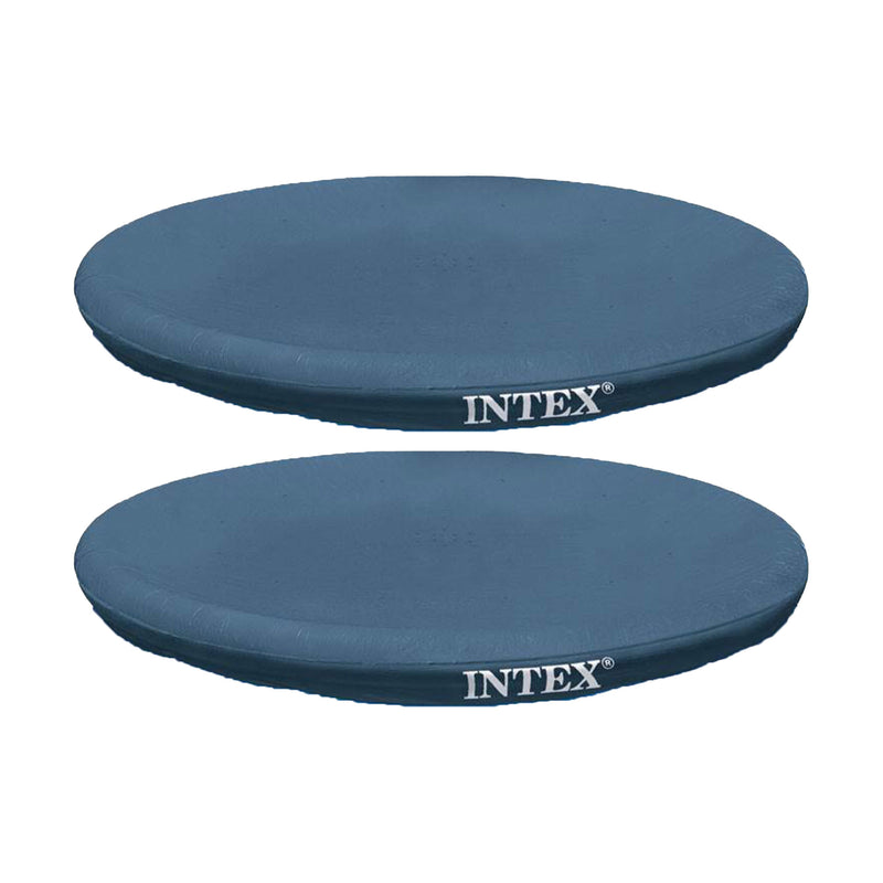 Intex 15 Foot Easy Set Cover Swimming Pool Debris Vinyl Round Cover Tarp, 2 Pack