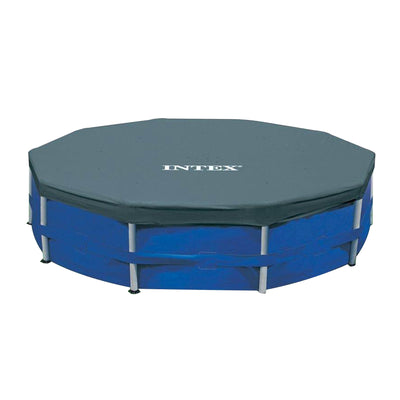 Intex 12 Foot Round Frame Easy Set Above Ground Swimming Pool Cover (2 Pack)