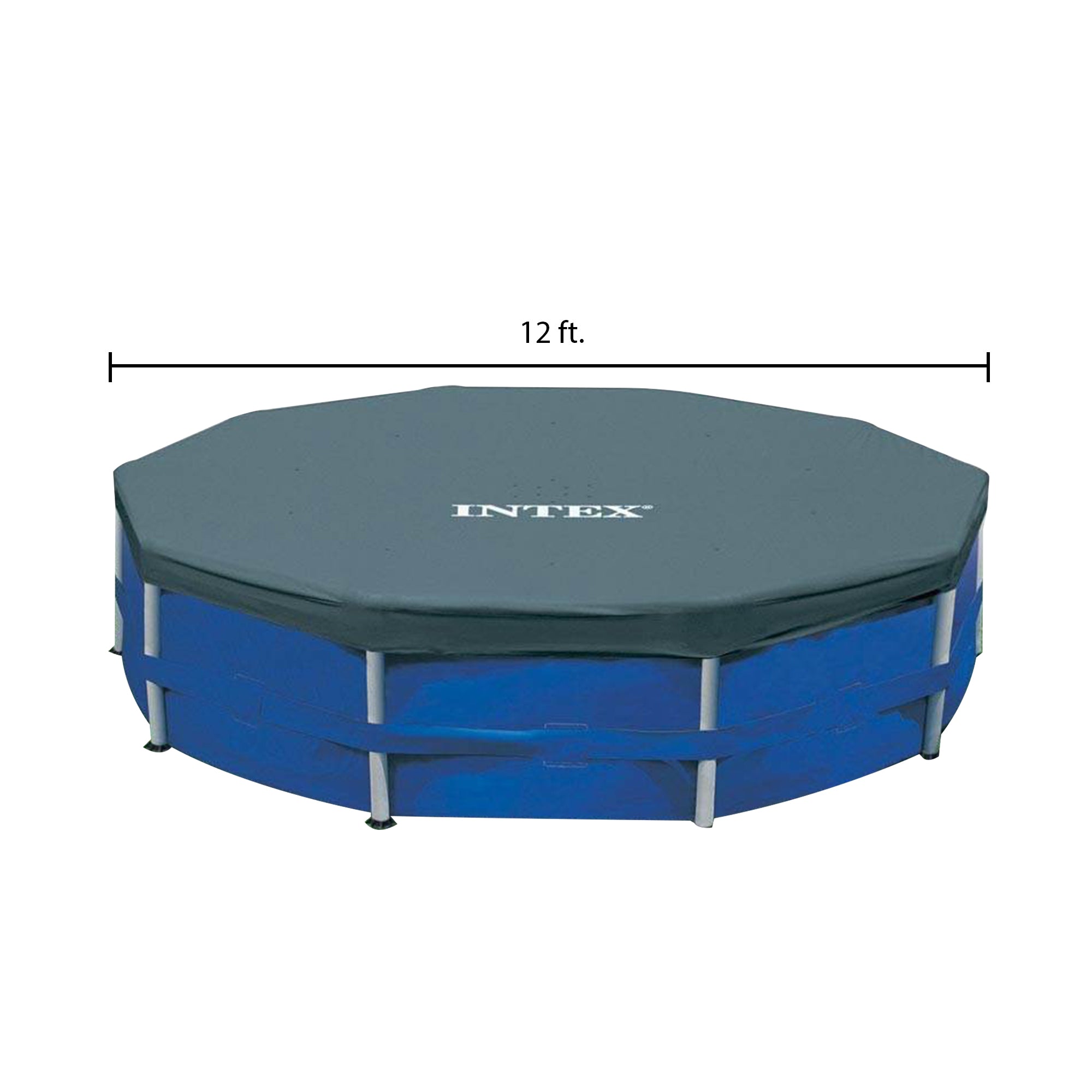 Intex 12 Foot Round Frame Easy Set Above Ground Swimming Pool Cover (2 Pack)