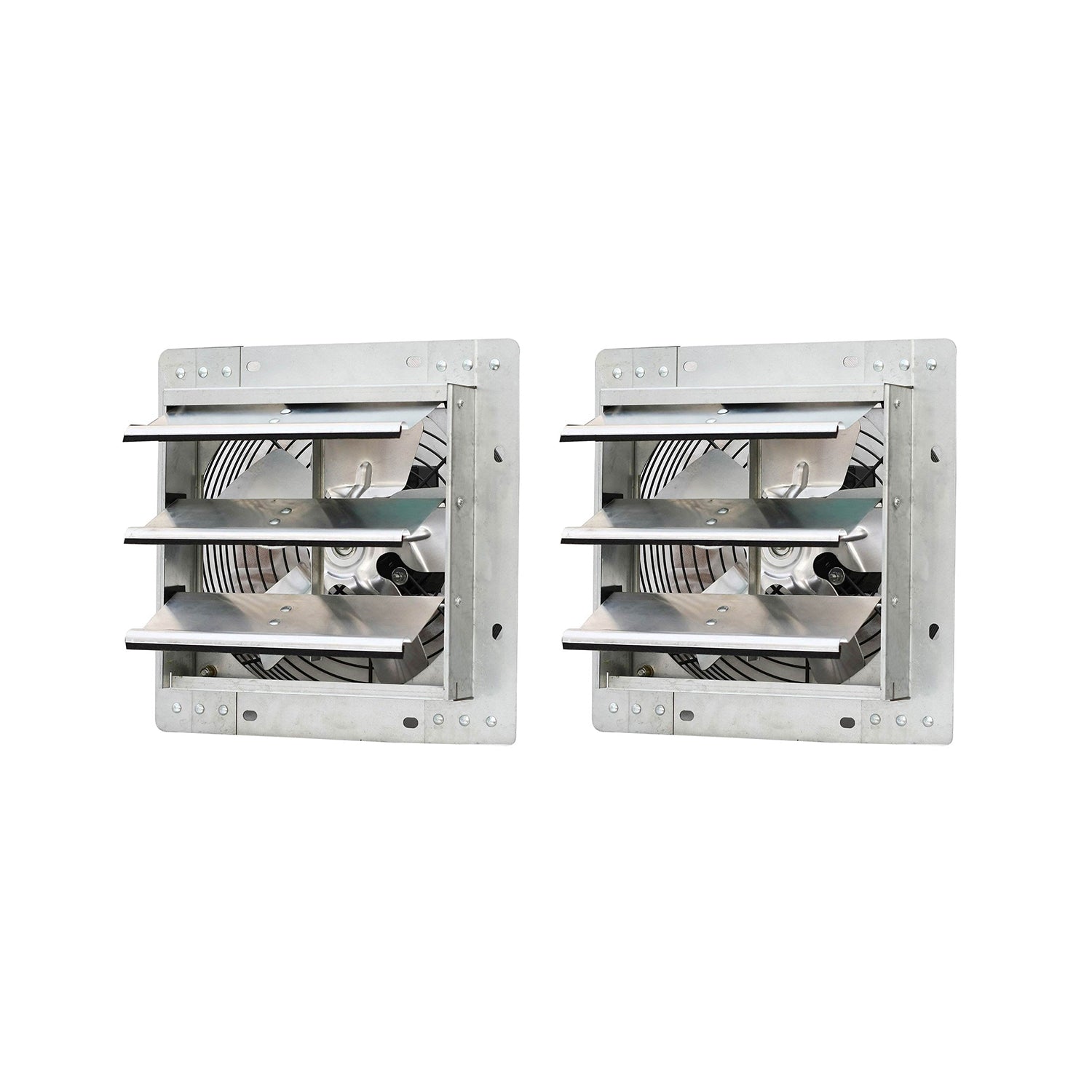 iLiving 10 Inch Variable Speed Wall Mounted Steel Shutter Exhaust Fan (2 Pack)