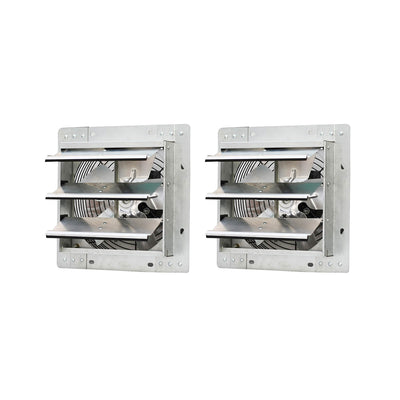 iLiving 10 Inch Variable Speed Wall Mounted Steel Shutter Exhaust Fan (2 Pack)