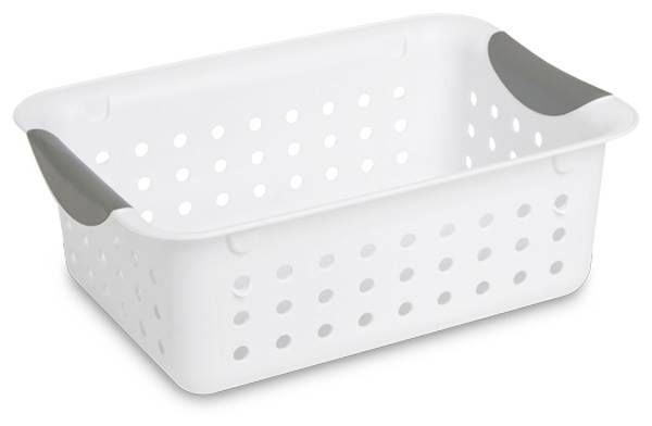 Sterilite Small Ultra Plastic Storage Bin Organizer Basket, White (48 Pack) - VMInnovations