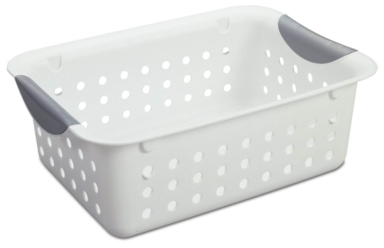 Sterilite Small Ultra Plastic Storage Bin Organizer Basket, White (48 Pack) - VMInnovations