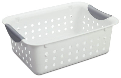 Sterilite Small Ultra Plastic Storage Bin Organizer Basket, White (48 Pack) - VMInnovations