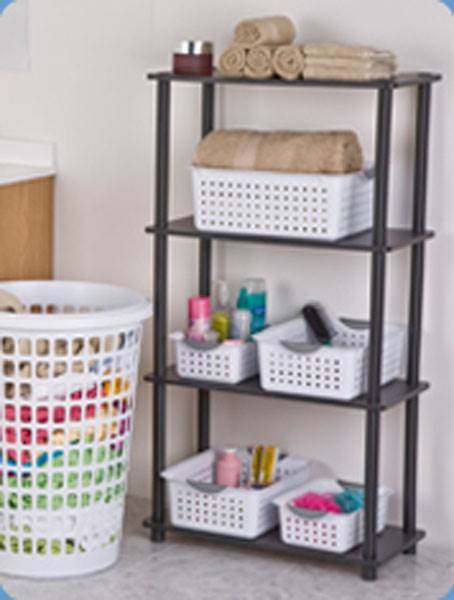Sterilite Small Ultra Plastic Storage Bin Organizer Basket, White (48 Pack) - VMInnovations