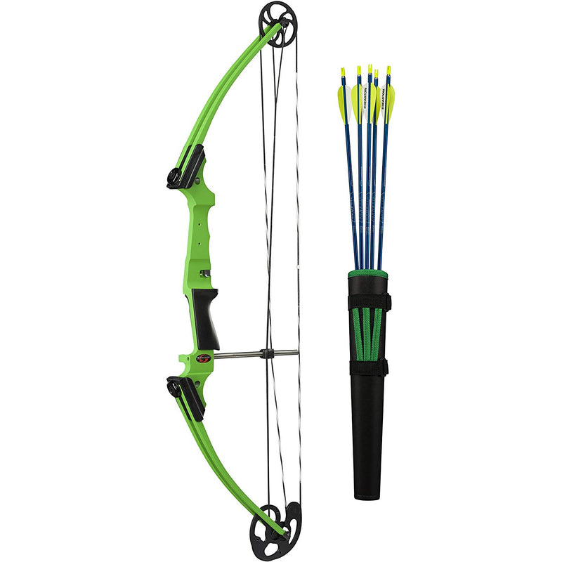 Genesis Original Archery Compound Bow/Arrow Set, Left Handed, Green (Open Box)