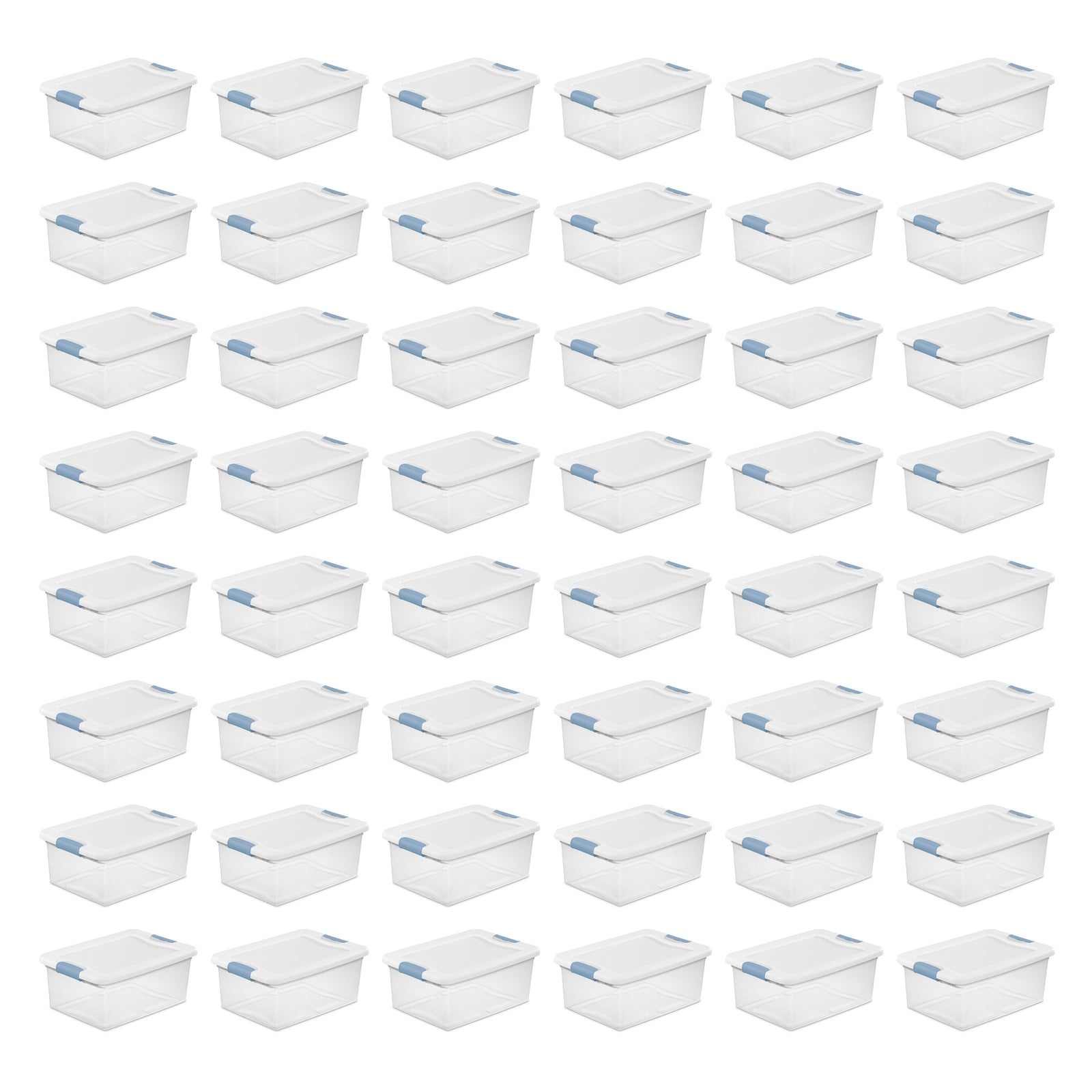 Sterilite Plastic 15 Quart Storage Box Container with Latching Lid, 48 Pack - VMInnovations