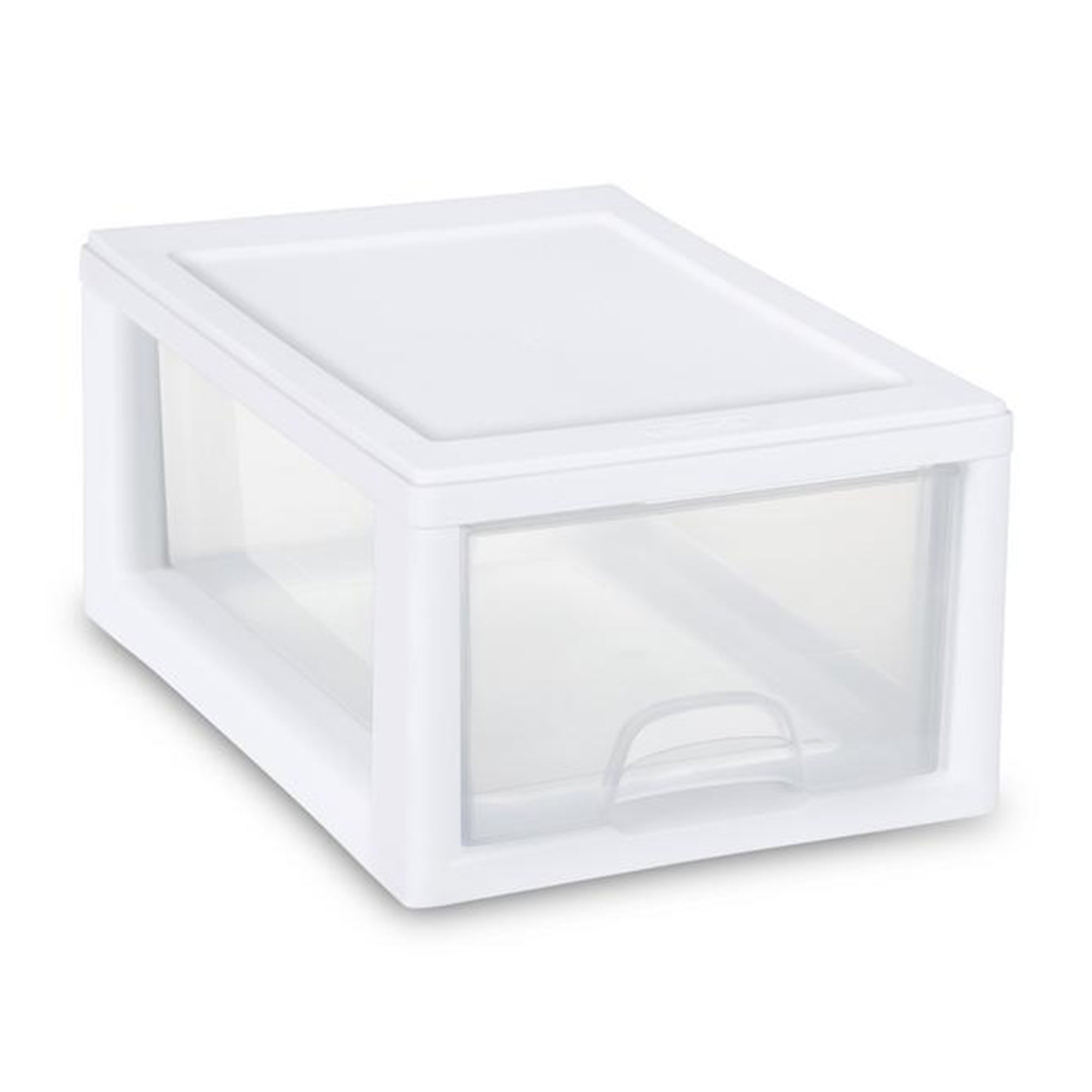 Sterilite Small Clear Plastic Stackable Drawer with White Frame (30 Pack)