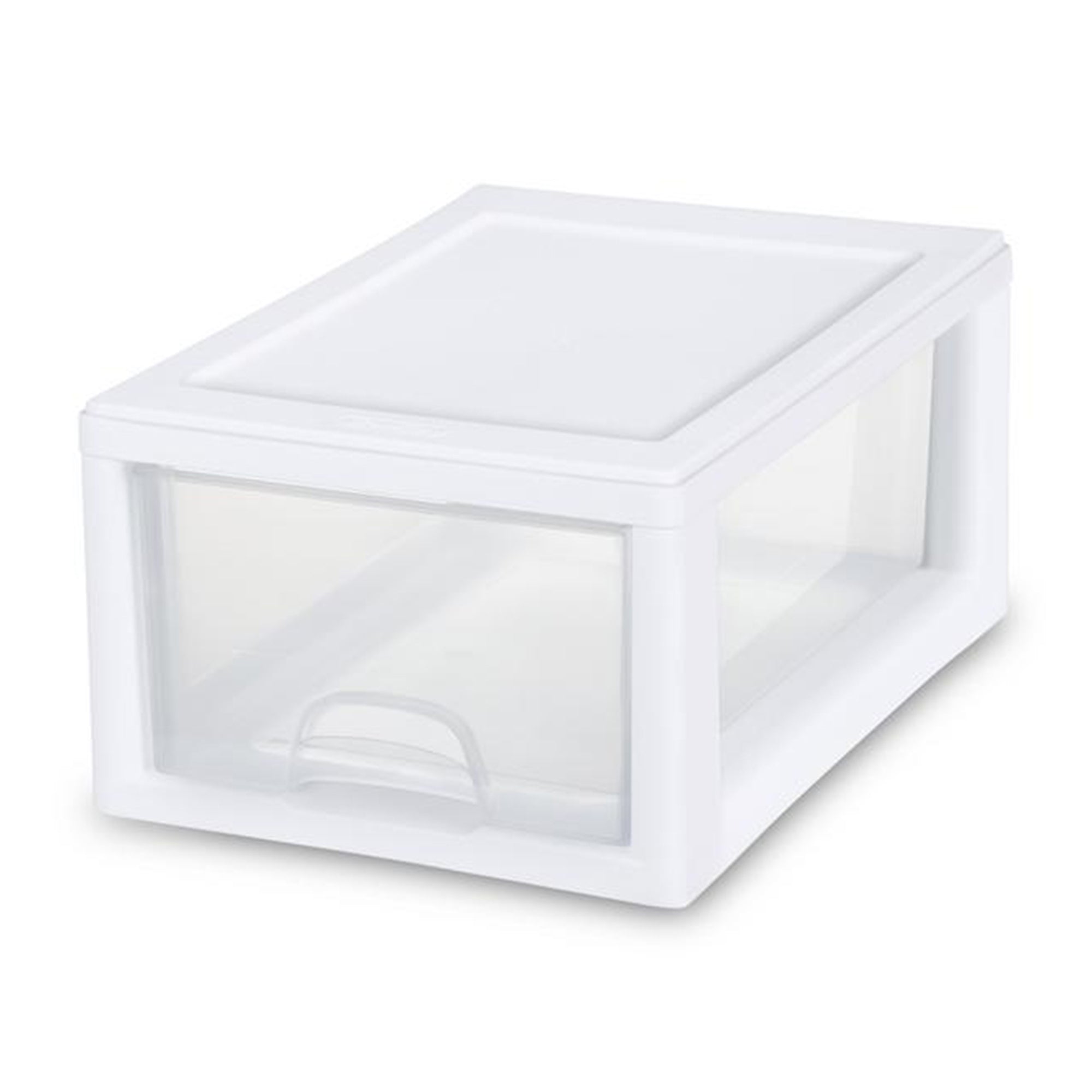 Sterilite Small Clear Plastic Stackable Drawer with White Frame (30 Pack)