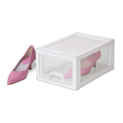 Sterilite Small Clear Plastic Stackable Drawer with White Frame (30 Pack)