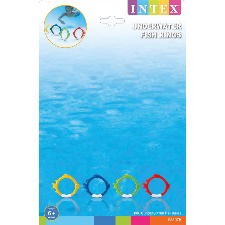 Intex Diving Swimming Pool Play Underwater Fish Rings Sticks (8 Pack)