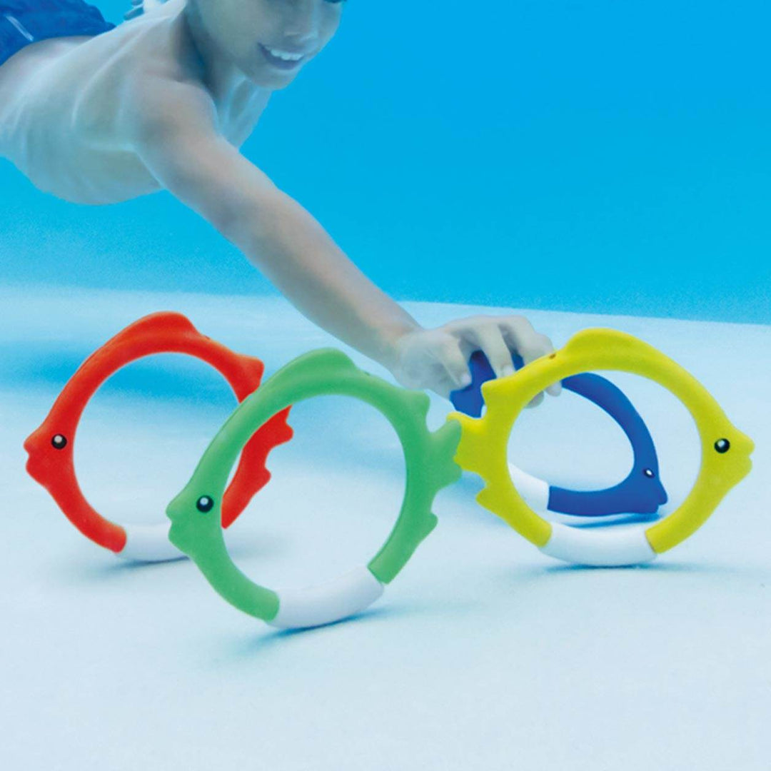 Intex Diving Swimming Pool Play Underwater Fish Rings Sticks (8 Pack)