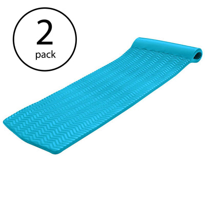 Texas Recreation Serenity 70 In. Foam Mat Raft Lounger Pool Float, Teal (2 Pack)