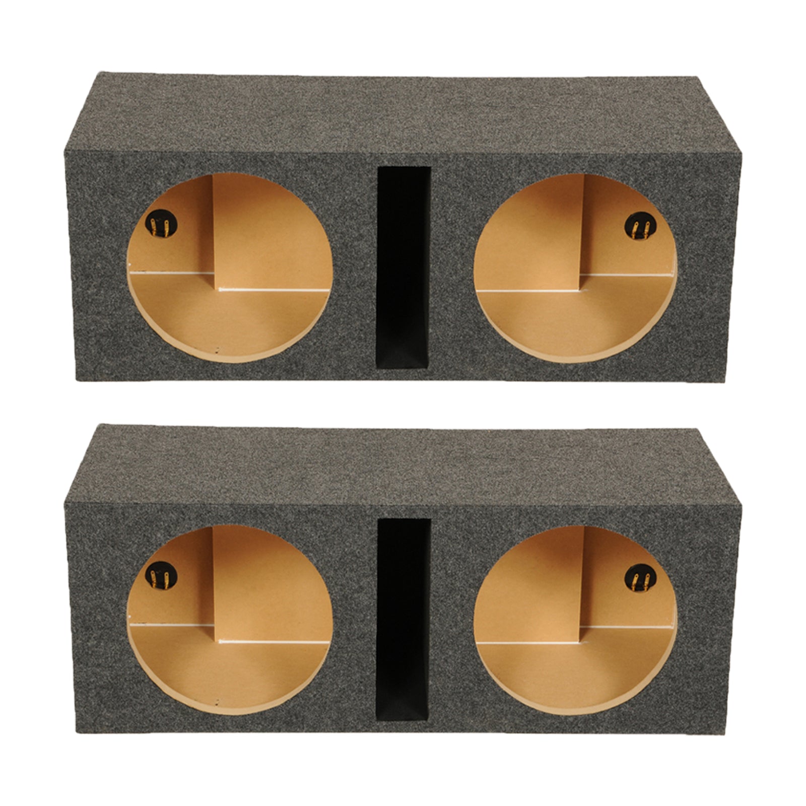 QPower QBASS Dual 12 Inch Car Audio Subwoofer Enclosure Box, Charcoal (2 Pack) - VMInnovations