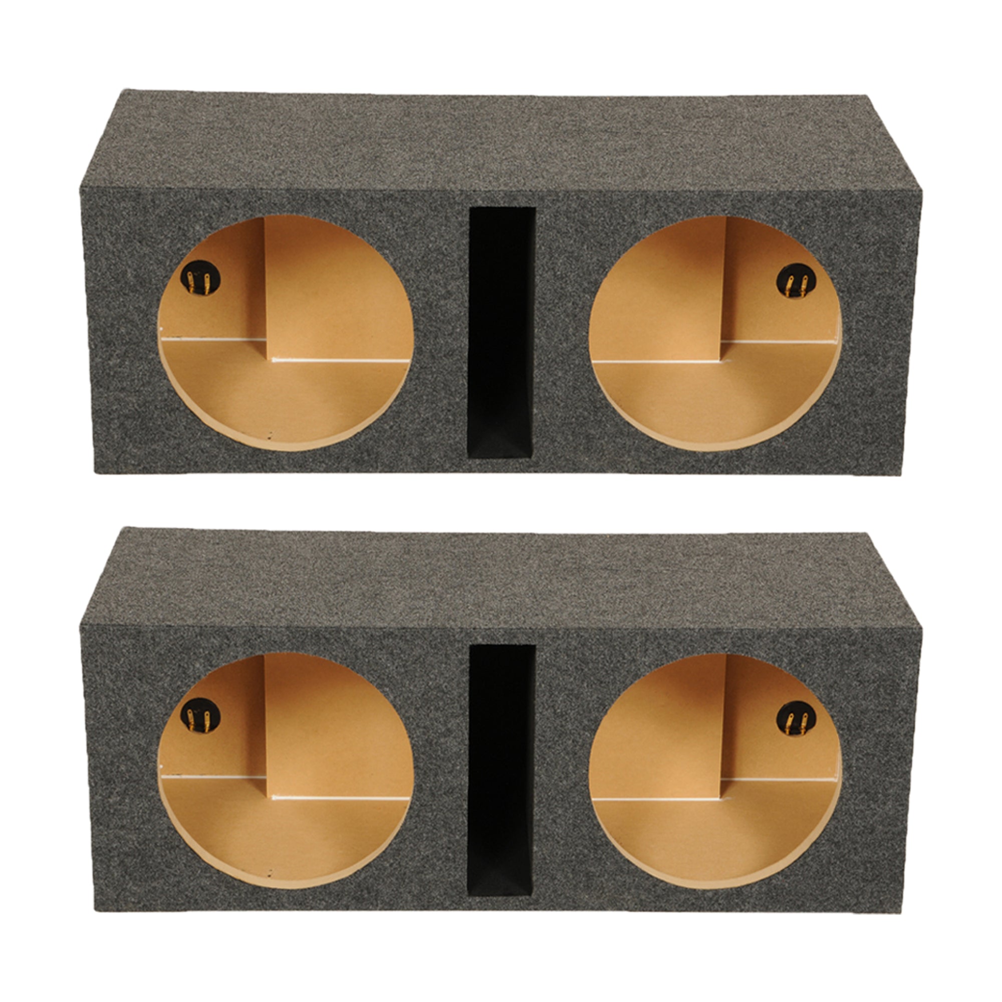 QPower QBASS Dual 12 Inch Car Audio Subwoofer Enclosure Box, Charcoal (2 Pack) - VMInnovations