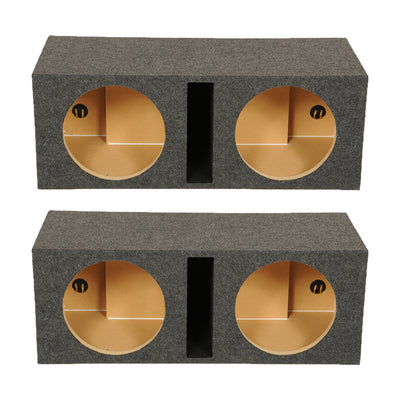 QPower QBASS Dual 12 Inch Car Audio Subwoofer Enclosure Box, Charcoal (2 Pack) - VMInnovations