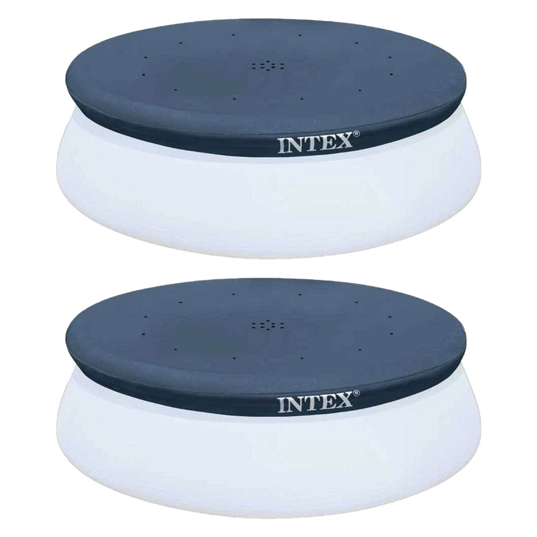 Intex 10 Foot Easy Set Above Ground Swimming Pool Debris Round Cover  (2 Pack)