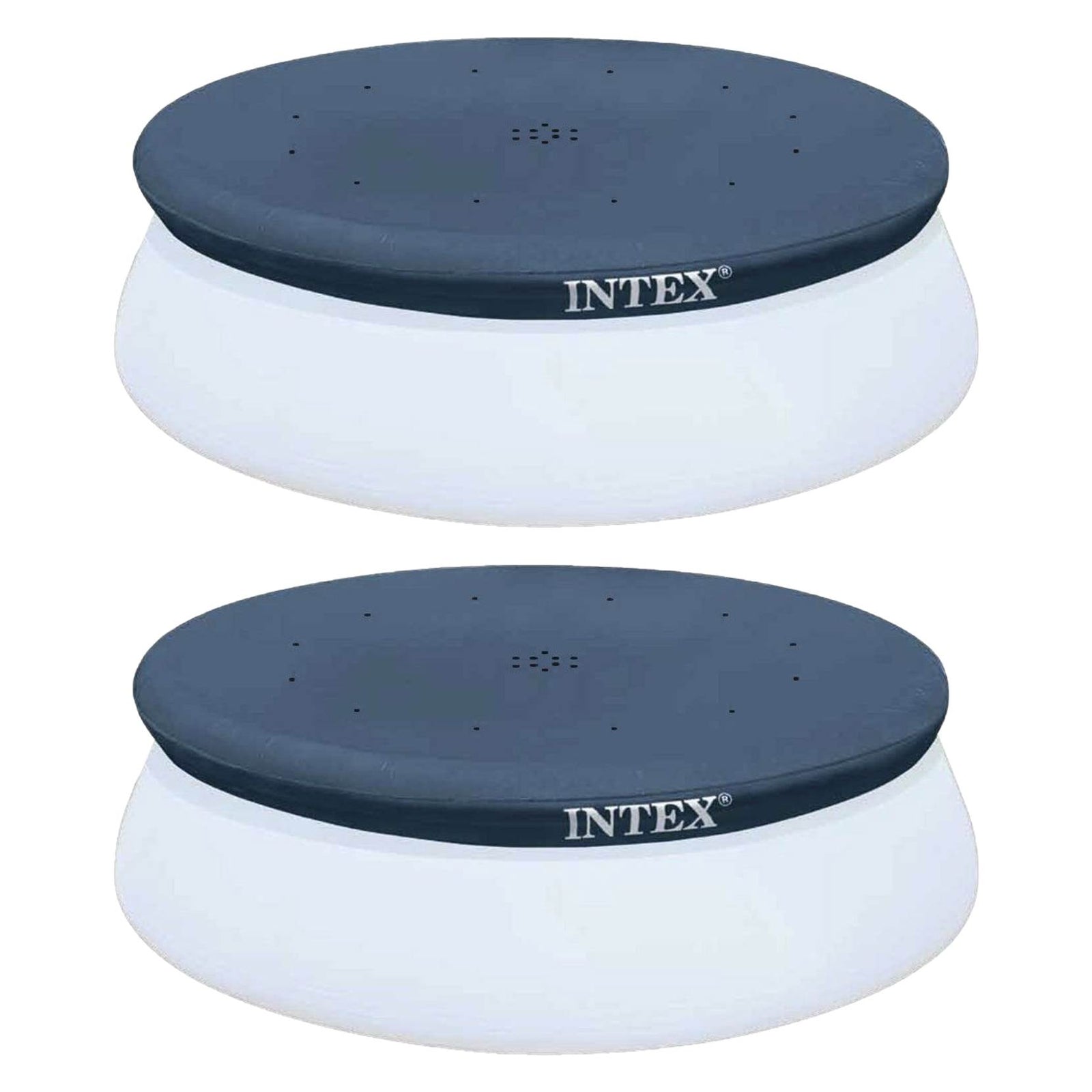 Intex 10 Foot Easy Set Above Ground Swimming Pool Debris Round Cover  (2 Pack) - VMInnovations