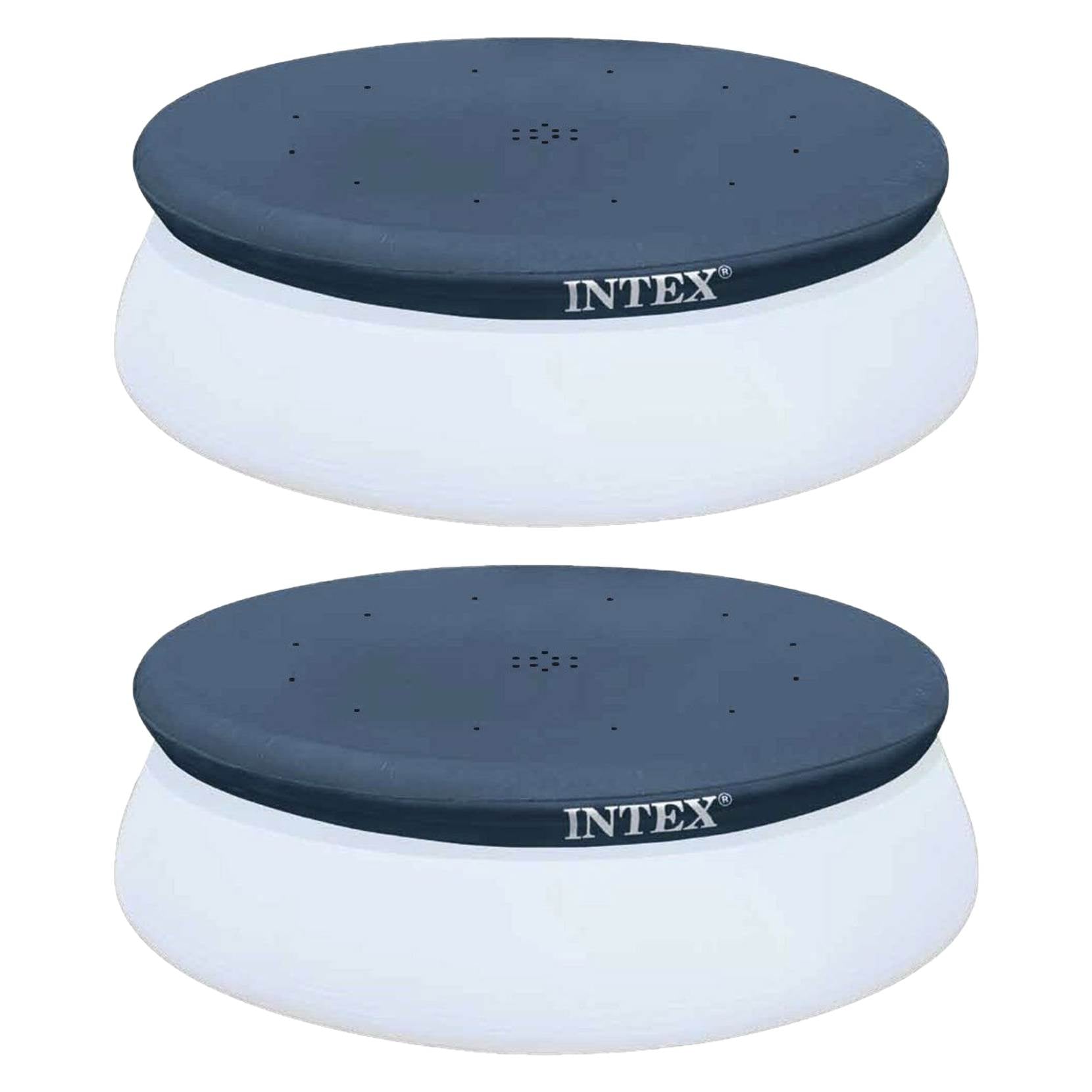 Intex 10 Foot Easy Set Above Ground Swimming Pool Debris Round Cover  (2 Pack) - VMInnovations