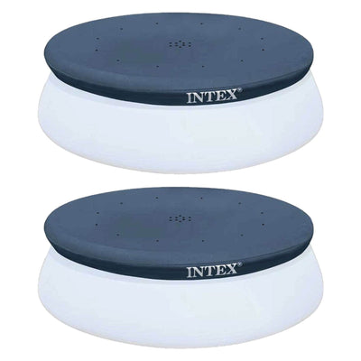 Intex 10 Foot Easy Set Above Ground Swimming Pool Debris Round Cover  (2 Pack) - VMInnovations