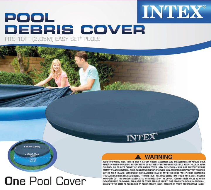 Intex 10 Foot Easy Set Above Ground Swimming Pool Debris Round Cover  (2 Pack)