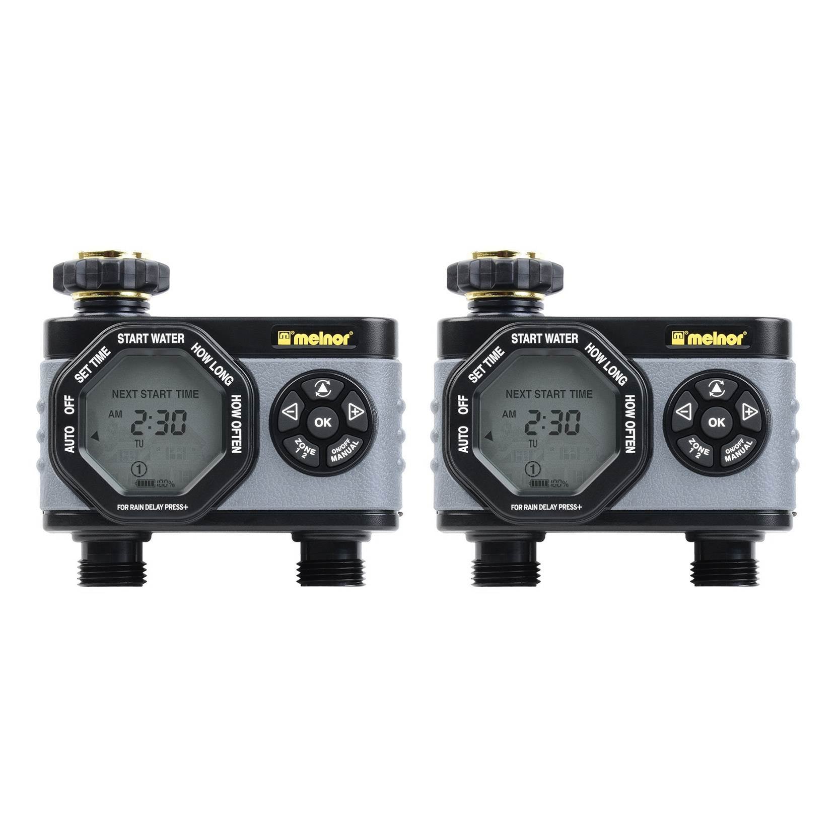 Melnor HydroLogic Digital 2 Zone Programmable Water Timer and Controller(2 Pack)